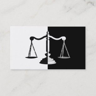 Zwarte en witte weegschalen visitekaartje