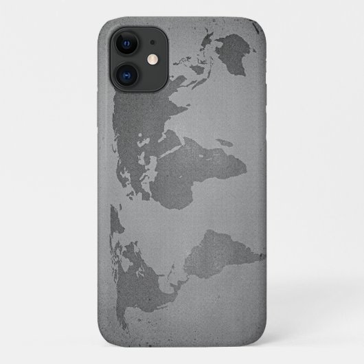  zwarte en witte wereldkaart Case-Mate iPhone case (Achterkant)