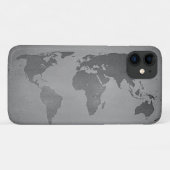  zwarte en witte wereldkaart Case-Mate iPhone case (Achterkant (horizontaal))