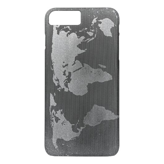 Zwarte en witte wereldkaart Case-Mate iPhone case (Achterkant)