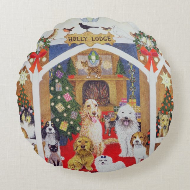 Zwarte en witte whiskers rond kussen (Voorkant)