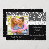 Zwarte en Witte Wijnen Foto opslaan Datum Kaart (Voorkant / Achterkant)