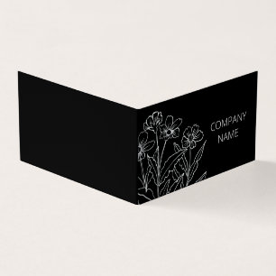 Zwarte en witte wilde bloemen visitekaartjes