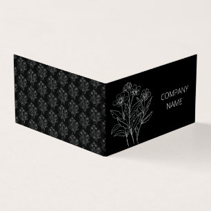 Zwarte en witte wilde bloemen visitekaartjes
