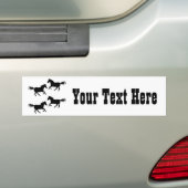 Zwarte en witte wilde paarden bumpersticker (Op auto)