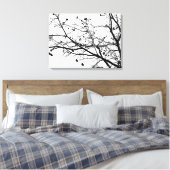Zwarte en witte winterboom canvas afdruk (Insitu (Slaapkamer))