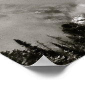 ZWARTE EN WITTE WINTERLANDSCHAP POSTER (Hoek)