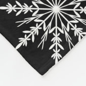 Zwarte en witte wintersneeuwvlokken fleece deken (Hoek)