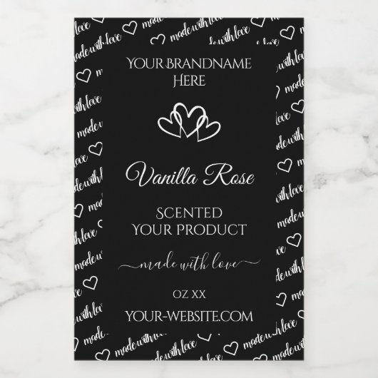 Zwarte en witte woorden Cloud Product Labels harte Voedselcontainer Etiket (Enkel label)