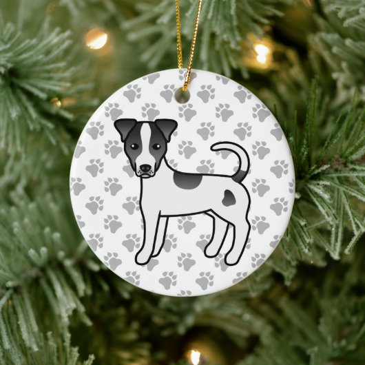 Zwarte en witte zachte munt Parson Russell Terrier Keramisch Ornament (Boom)