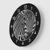 Zwarte en witte zebra grote klok (Hoek)