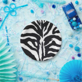 Zwarte en witte zebra moderne mode glamour papieren bordje (Feest)