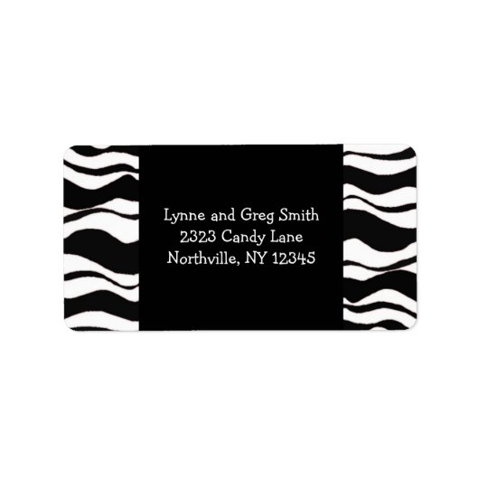 Zwarte en witte Zebra Pattern Etiket (Voorkant)