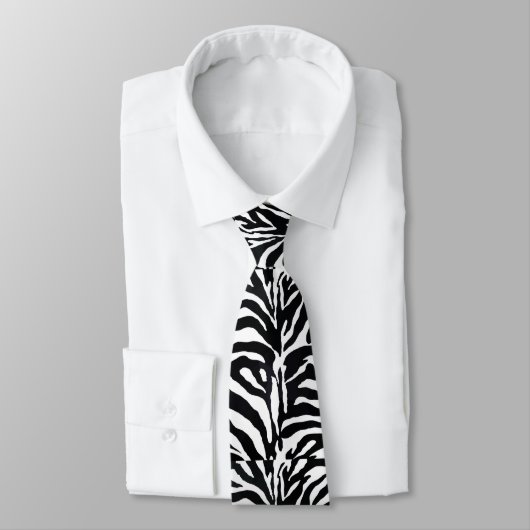 Zwarte en witte Zebra Pattern Stropdas (Gebonden)