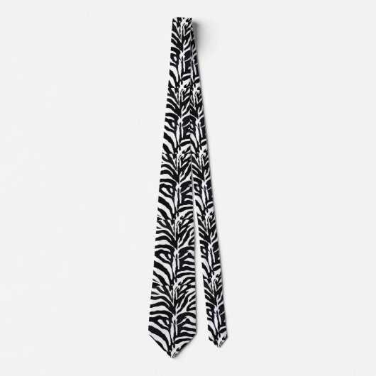 Zwarte en witte Zebra Pattern Stropdas (Voorkant)