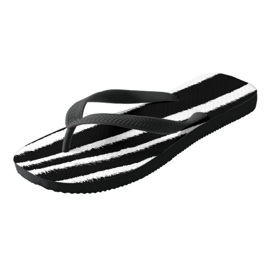 Zwarte en witte Zebra Pattern Teenslippers (Schuin)