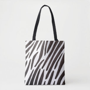 Zwarte en witte zebra strepen draagtas