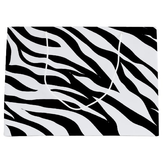 Zwarte en witte Zebra Stripes Pattern Gift Bag Groot Cadeauzakje (Voorkant)