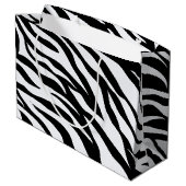 Zwarte en witte Zebra Stripes Pattern Gift Bag Groot Cadeauzakje (Achterkant Gekanteld)
