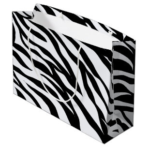Zwarte en witte Zebra Stripes Pattern Gift Bag Groot Cadeauzakje
