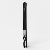 Zwarte en witte zebralijnen en witte lint Case-Mate iPhone case (Achterkant/links)