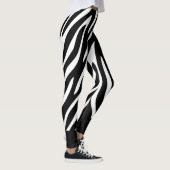 Zwarte en witte zebrastripes met vaste vaste vaste leggings (Rechts)