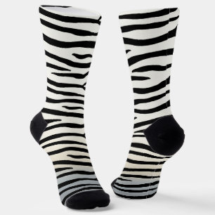 Zwarte en witte zebrastripes sokken
