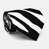 Zwarte en witte zebrastripes stropdas (Opgerold)