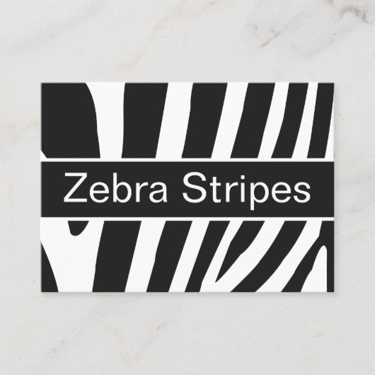 Zwarte en witte Zebrastripes Visitekaartje (Voorkant)