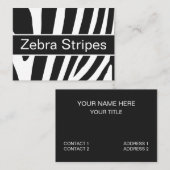Zwarte en witte Zebrastripes Visitekaartje (Voorkant / Achterkant)