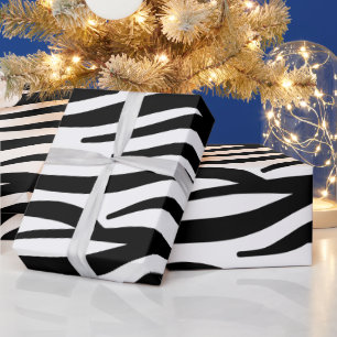 Zwarte en witte Zebrastrips Cadeaupapier