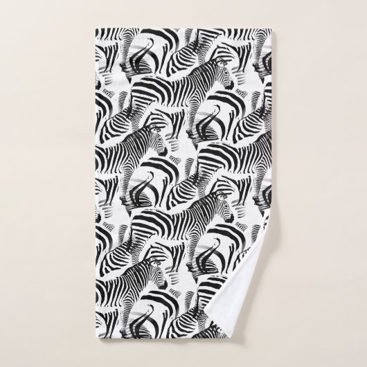 Zwarte en witte zebrastrips, handdoekset bad handdoek (Handdoek)