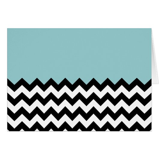 Zwarte en witte zigzag Patroon, Chevron, blauw (Voorkant Horizontaal)