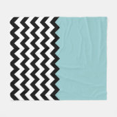 Zwarte en witte zigzag Patroon, Chevron, blauw Fleece Deken (Voorkant (Horizontaal))