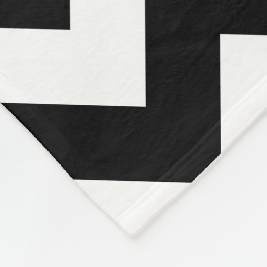 Zwarte en witte zigzag Patroon, Chevron, blauw Fleece Deken (Hoek)