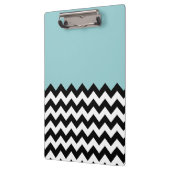 Zwarte en witte zigzag Patroon, Chevron, blauw Klembord (Links)