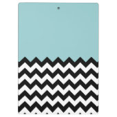 Zwarte en witte zigzag Patroon, Chevron, blauw Klembord (Achterkant)