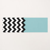 Zwarte en witte zigzag Patroon, Chevron, blauw Yogamat (Achterkant (horizontaal))