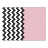 Zwarte en witte zigzag Patroon, Chevron, Roze Tafelkleed (Voorkant (Horizontaal))