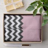 Zwarte en witte zigzag Patroon, Chevron, Roze Tissuepapier (Geschenk)