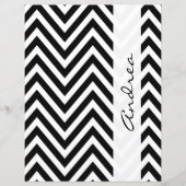 Zwarte en witte zigzag Patroon, Jouw naam (Voorkant)