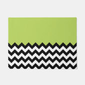 Zwarte en witte zigzag Pattern, Chevron, Green Deurmat (Voorkant)