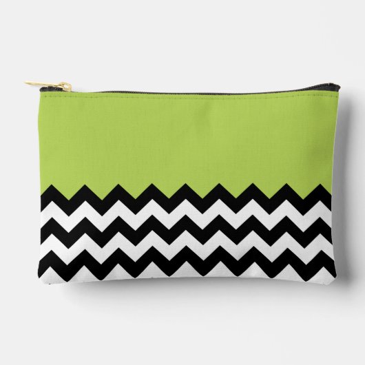 Zwarte en witte zigzag Pattern, Chevron, Green Etui (Voorkant)