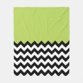 Zwarte en witte zigzag Pattern, Chevron, Green Fleece Deken (Voorkant)