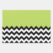 Zwarte en witte zigzag Pattern, Chevron, Green Inpakpapier Vel (Voorkant 2)