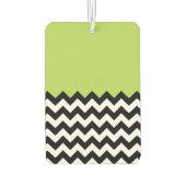 Zwarte en witte zigzag Pattern, Chevron, Green Luchtverfrisser (Achterkant)