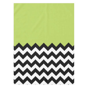 Zwarte en witte zigzag Pattern, Chevron, Green Tafelkleed