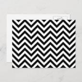Zwarte en witte zigzag Stripes Chevron Pattern Briefkaart (Voorkant / Achterkant)