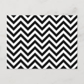 Zwarte en witte zigzag Stripes Chevron Pattern Briefkaart (Voorkant)