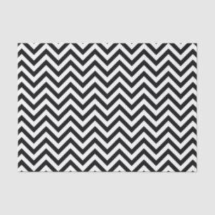 Zwarte en witte zigzag Stripes Chevron Pattern Tissuepapier